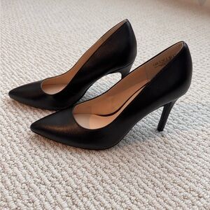 Jenn Ardor Black Pointed Toe Stiletto Pumps Size 6.5 Classic Heels